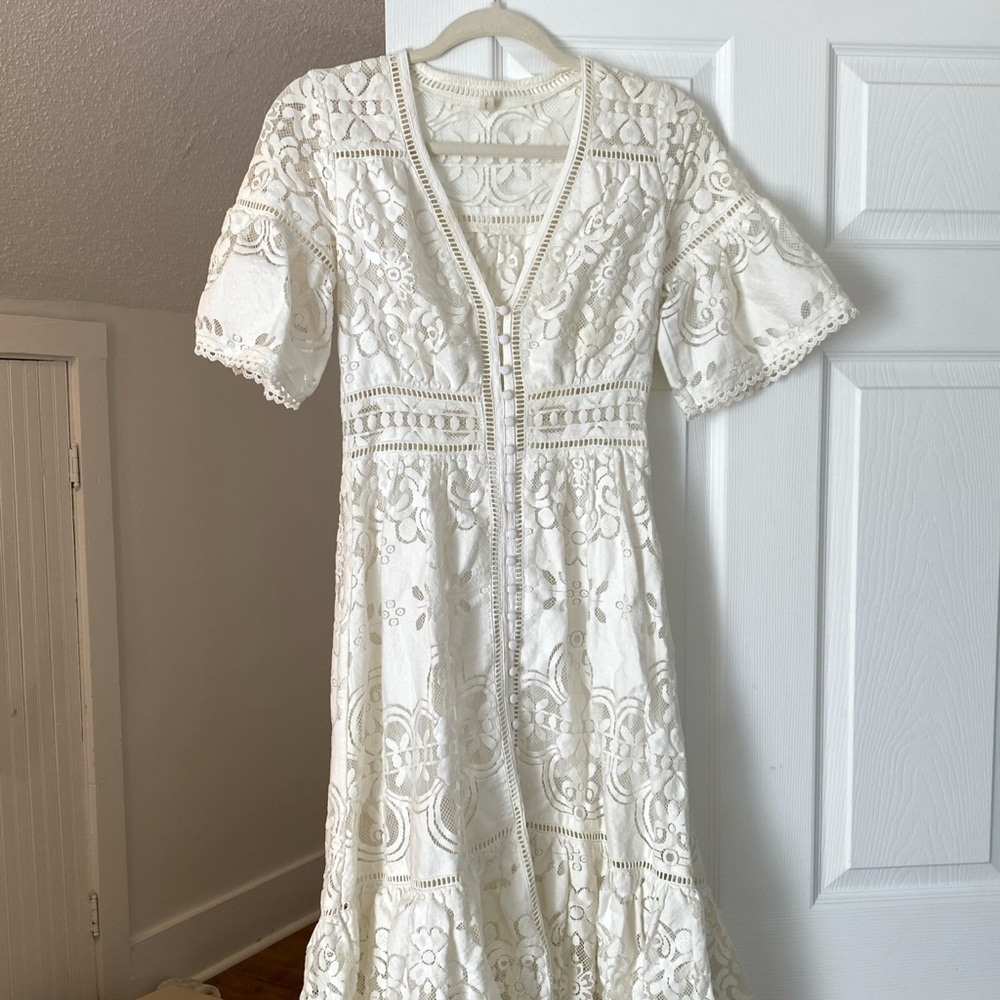 Spell White Clover Dress Lace Size Small